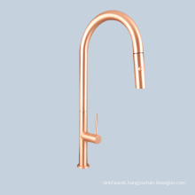 Rose gold stainless steel swivel kitchen faucet